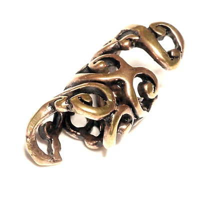 Bronze Bartcreole + Bartgummi Bart Perle Bartperle Bartschmuck Spirale LOCH 6mm - Bild 1 von 4