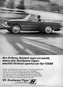 Pubblicità stampa originale Sunbeam Tiger V-8 1965 con arfons artistici - Foto 1 di 1