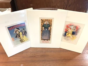 Lot of 3 original Les Affiches Illustrees lithographs matted Theatrophone Cheret - Picture 1 of 7