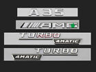 Chrome A35 AMG TURBO 4MATIC Letters Trunk Embl Badge Sticker For Mercedes Benz