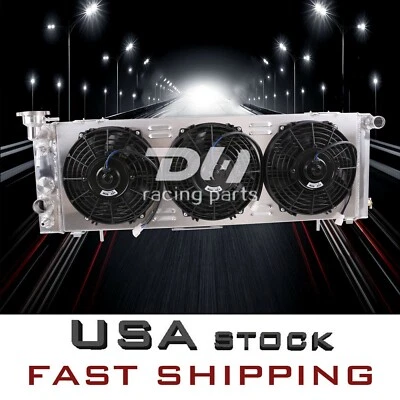 Подходит 1984-01 Jeep Cherokee XJ/Wagoneer/Comanche 4.0L 4 ряда Alu радиатор + плащаница + вентилятор - Изображение 1 из 4