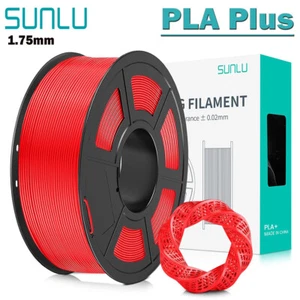 Filamento de impresora 3D SUNLU 1KG rojo PLA Plus 1,75 mm PLA+ consumible +/-0,02 mm - Imagen 1 de 14