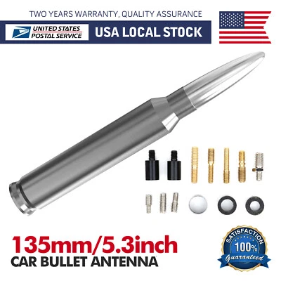 Mástil de antena de bala corta plateado 0,5 Cal para Jeep Commander 2000-2008 2009 2010 Foto 1 de 4