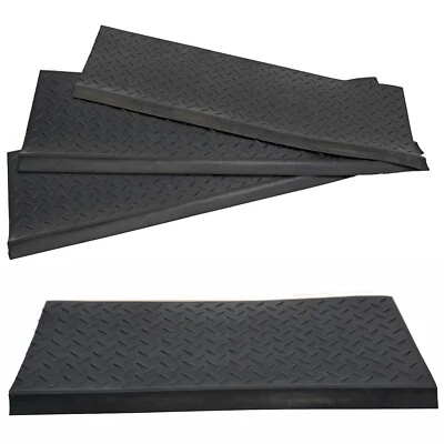 Rubber Stair Treads Matting Non Slip Diamond Pattern 3 Steps Staircase Cover - Image 1 of 4