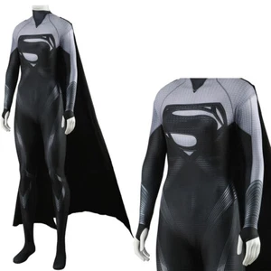 Schwarzer Superwoman Overall The Flash Cosplay Kostüm Damenanzug Cape Halloween UK - Bild 1 von 19