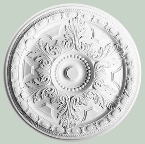 Orac Decor R23 Rosone Decoro Design Floral Flor Poliuretano Blanco Ø71 H4, 4cm - Imagen 1 de 2