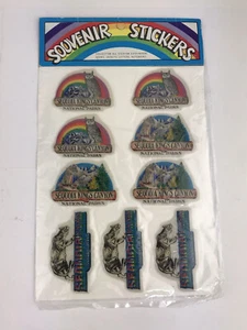 Vintage Sequoia Kings Canyon National Park Puffy Stickers Mountain Lion Owl - Picture 1 of 2