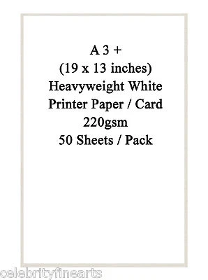 White A3+ Printer Paper 50 Sheets Pack Double Sided 220gsm Heavyweight inkjet - Image 1 of 2