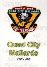 1999-00 Quad City Mallards #24 Header Card, Checklist