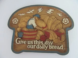 Burwood Products Vintage USA Give Us This Day Our Daily Bread Retro Farmhouse - Picture 1 of 2