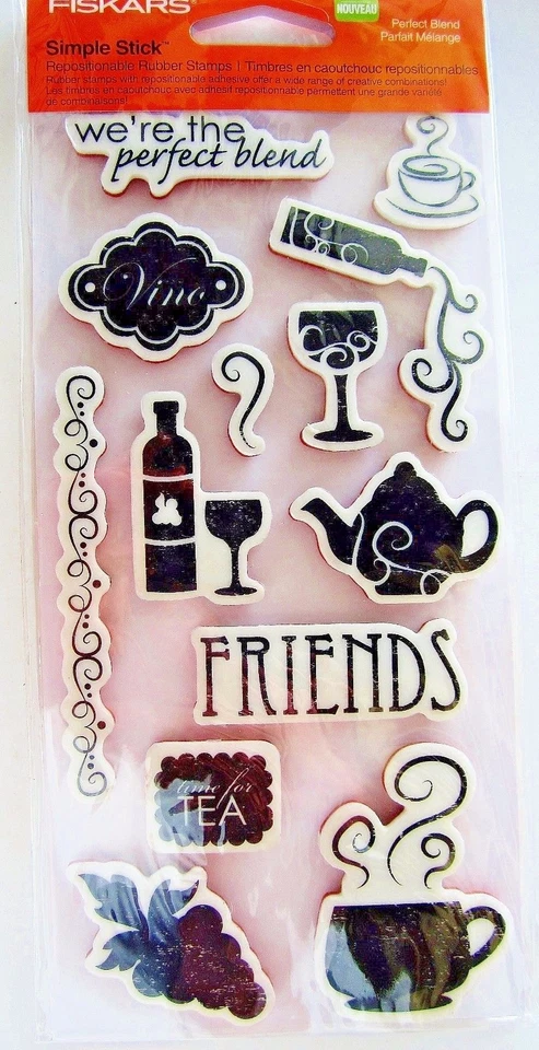 Juego de estampillas de goma adhesivas de café té y vino Perfect Blend de Fiskars ¡NUEVO! 136680 Foto 1 de 1