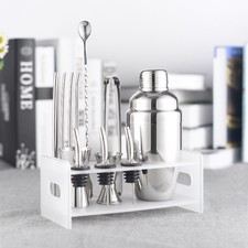 5Pcs Stainless Steel Cocktail Drink Bartender Shaker Mixer Bar Mixing Kit Tools