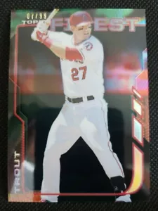 2014 Topps Finest Black Refractor #'d 7/99 Mike Trout #100 LOOKS GEM MINT - Picture 1 of 6