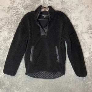Athleta Cozy Teddy Bear Sherpa Snap Lightweight Fuzzy Sweatshirt Slim Fit XS - Picture 1 of 13