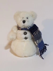 TBC Boyds Oso Marvin P. Snowberry Blanco Muñeco de Nieve Azul Bufanda 7" - Imagen 1 de 6