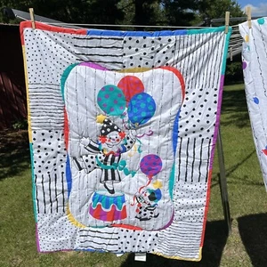 Vintage Clown Krippe Bettwäsche Quilt & Laken Hund Tupfen Originals Bi-Judi Ballons - Bild 1 von 12