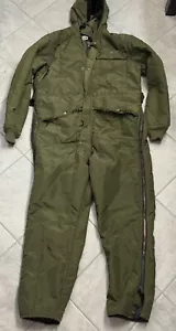 Refrigiwear Coveralls Men Large Green Insulated Snow Suit Winter Hooded Workwear - Picture 1 of 17