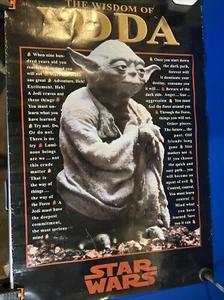 1997 POSTER STAR WARS 36x24 WISNESS OF YODA Originale Autentico - Foto 1 di 8