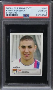 2006 Panini Foot Karim Benzema STICKERS #180 PSA 10 GEM MINT - Picture 1 of 2