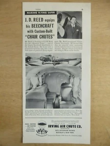 7/1948 PUB IRVING AIR CHUTE CHAIR CHUTE PARACHUTE CHAIR BEECHCRAFT REED AD - Picture 1 of 1