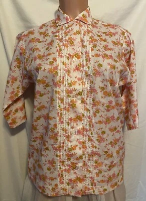 De colección. Blusa Top Años 60-70 Verano Manga Media/Corta Original Tienda Etiqueta Prendedor Recta Foto 1 de 4