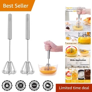 Effortless Kitchen Whisk Set - 2 Pack Stainless Steel Egg Beater for Easy Mixing - Picture 1 of 11
