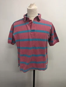 Vintage Gant Salty Dog Washed Polo Shirt - Retro Pink Stripe Short Sleeve T - L - Picture 1 of 10