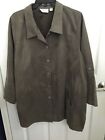 Joan Rivers Women's Brown Button Lined Shirt Jacket Large