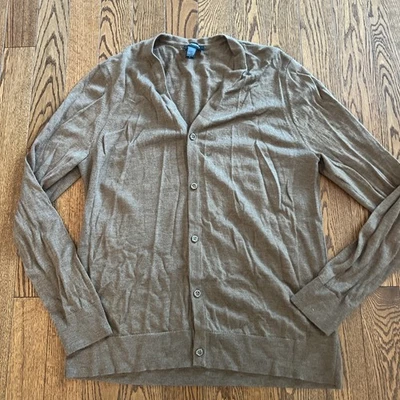 Men’s Merino Wool Express Cardigan XL Medium Tan (preowned) - Image 1 of 4