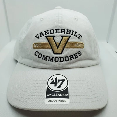 范德比尔特 Commodores '47 清洁可调节帽子白色带黑色和金色新品 — 第 1/4 张图片