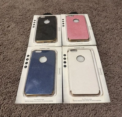 4pcs iPhone 6 Plus/6s Plus Phone Case (color: Pink, Blue, Black, & White - Image 1 of 4