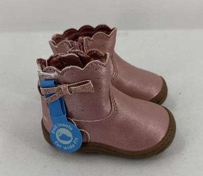 Stride Rite 360 Yuri Botines Rosa 3 Meses Lavables Ajuste Ancho Nuevos Foto 1 de 4