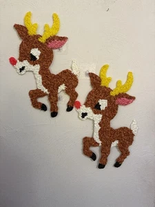 2 Vintage geschmolzene Popcorn Dekoration - Rudoph - Bild 1 von 4