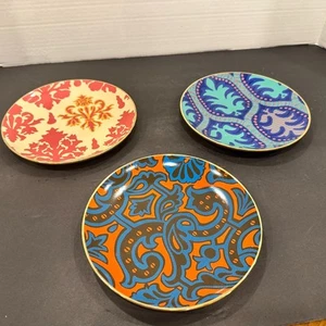 Set of 3 Tracy Reese 7" Art Decorative Plates - Vibrant Colorful Patterns - Picture 1 of 5