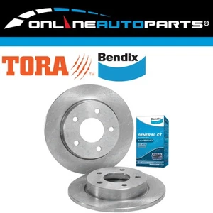 2 x Rear Disc Rotor + Bendix Brake Pads Set for Mazda 3 BK BL 2004 to 2014 FWD - Picture 1 of 4