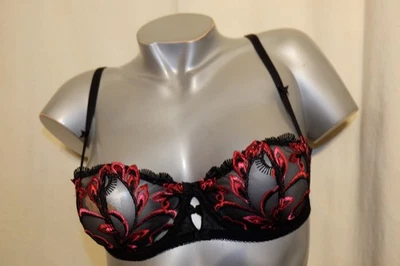 AUBADE eleganter Balkonett BH BAL DE FLORE OF14 Tüllspitze schwarz 70E NEU - Bild 1 von 3