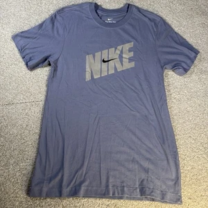 Nike Dri-Fit Tee T-Shirt Herren Small hellblau grau Grafik Logo Kurzarm - Bild 1 von 7