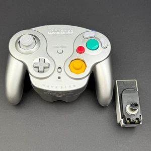 Nintendo GameCube OEM Platinum WAVEBIRD Controller DOL-004 w/ Receiver DOL-005 - Picture 1 of 16