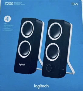 ✨Logitech Z200 10W Multimedia Speakers Black White NIB - Photo 1/3