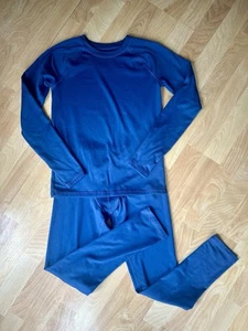 All In Motion Thermal 2 pc Set Blue youth Size L (12/14) Thumbholes Comfy warm - Picture 1 of 6