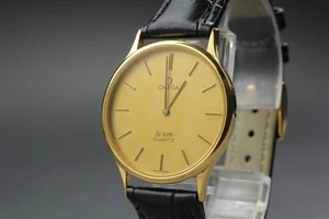Vintage 1980s Omega De Ville Quartz Gold Dial Cal.1365 Ref.191.0130 Mens [Exc+5] - Picture 1 of 13