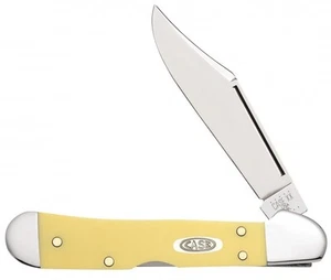 Case xx Knives Mini Copperlock Smooth Yellow Delrin CS Steel 30116 Pocket Knife - Picture 1 of 2