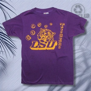 Vintage Goooo LSU Tigers Gr. Medium Einzelnaht lila T-Shirt LESEN - Bild 1 von 7