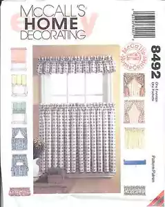 8492 UNUSED Vintage McCalls SEWING Pattern Home Window Curtains Drapes Shades - Picture 1 of 2