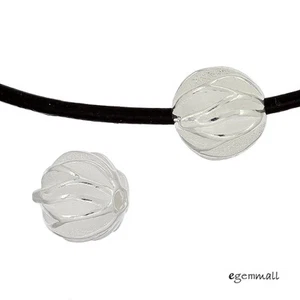1 Stck. Sterlingsilber Welle Runde Kugel Anhänger Charm Zwischenring Perle 11mm #99389 - Bild 1 von 1