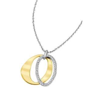 Collana Donna Lotus Style LS1672/1/2 In Acciaio Con Pendente Ovale E Strass - Foto 1 di 2