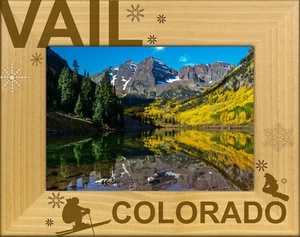 Vail Colorado Lasergravur Holz Bilderrahmen Querformat (5 x 7) - Bild 1 von 2
