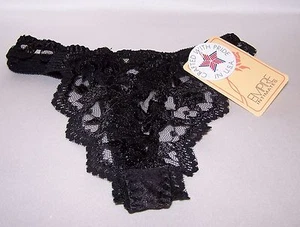 EMPIRE INTIMATES Black Lace Thong Women's Size Small or Medium NWT - Picture 1 of 2