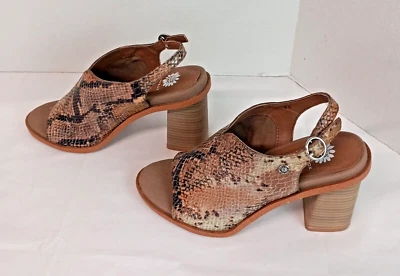 Zapatos para mujer Yellowbox Carlee piel de serpiente talla 9,5 bloque apilado tacón alto usados Foto 1 de 4