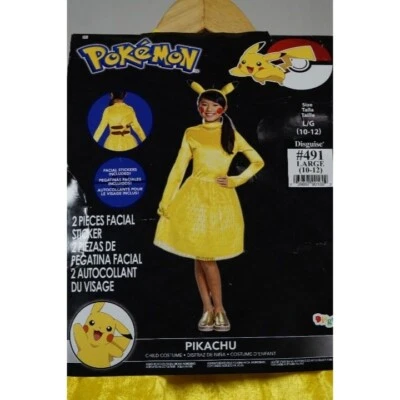 ¡¡NUEVO!! Disfraz Pikachu Pokemon Niñas Disfraz Niño Talla Grande 10-12 Foto 1 de 4